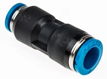 Produktfoto 1 von Festo QS, 153038, Pneumatischer Anschluss Flachrund, Messing vernickelt, Polybutylenterephthalat, Stift, POM,
