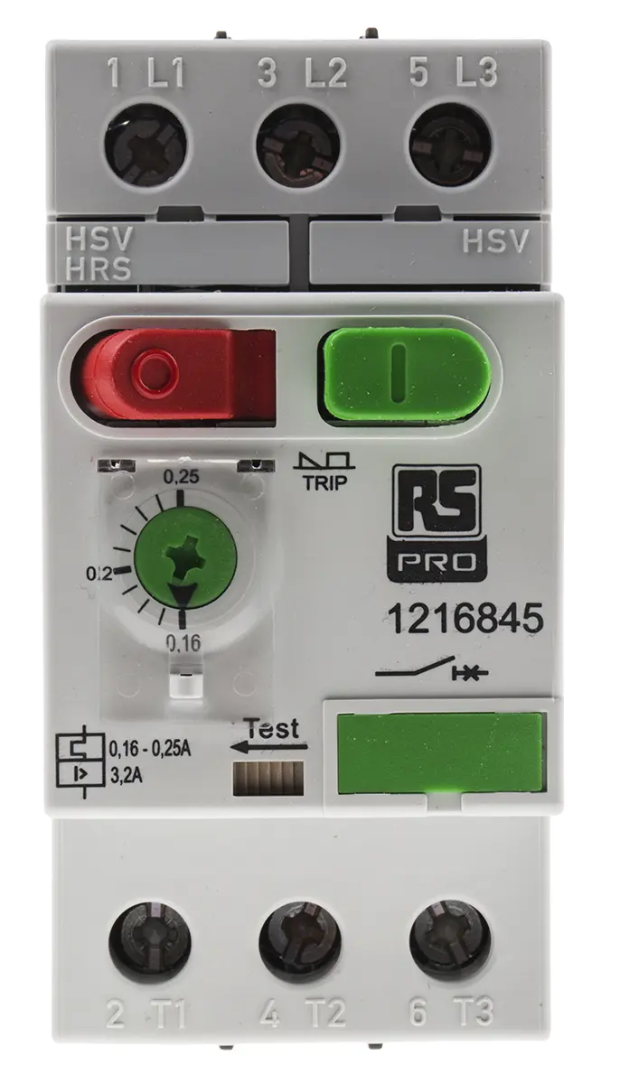 RS PRO Motorschutzschalter, 0,16 → 0,25 A 45mm x 89.5mm