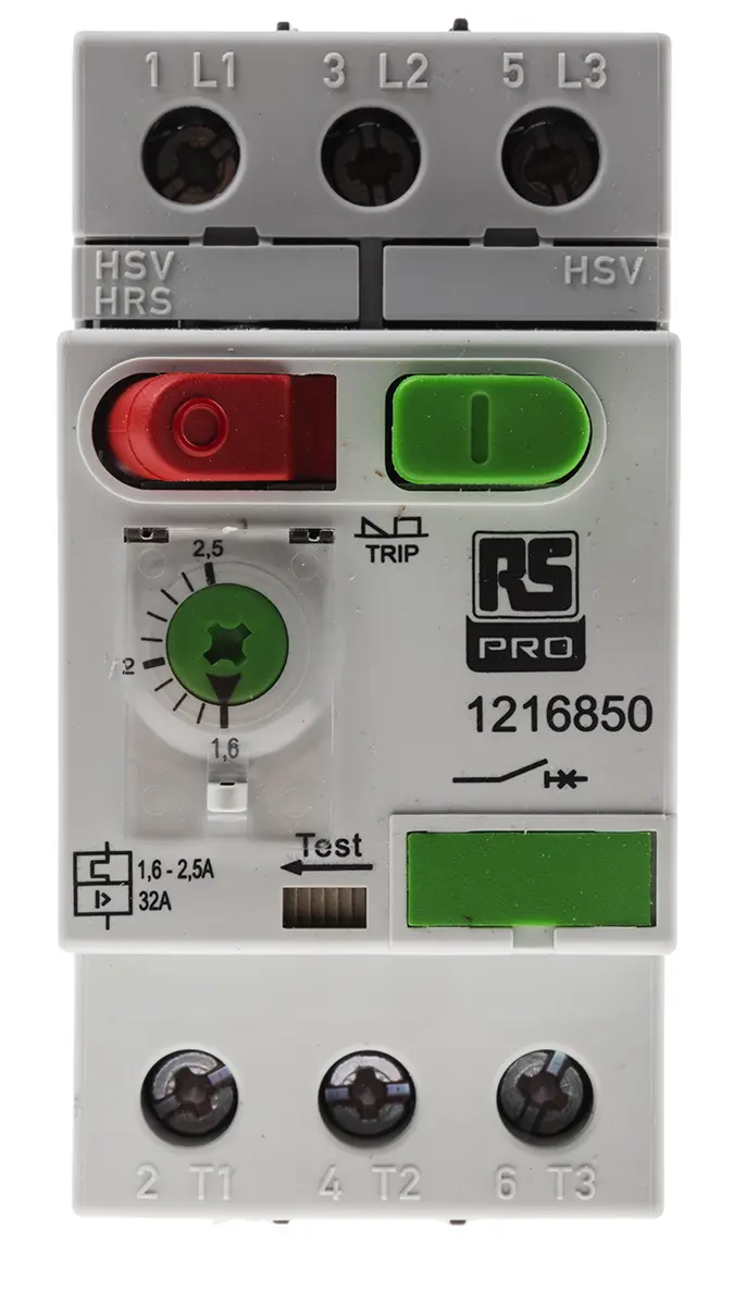 Produktfoto 1 von RS PRO Motorschutzschalter, 1,6 → 2,5 A 45mm x 89.5mm