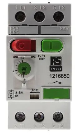 Produktfoto 1 von RS PRO MS32 Motorschutzschalter, 1.6A, 2.5 A Schutzschalter 690V 45mm x 89.5 mm Motorschutzschalter mit Strom