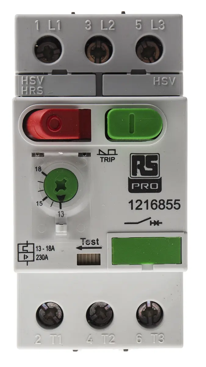 Produktfoto 1 von RS PRO Motorschutzschalter, 13 → 18 A 45mm x 89.5mm