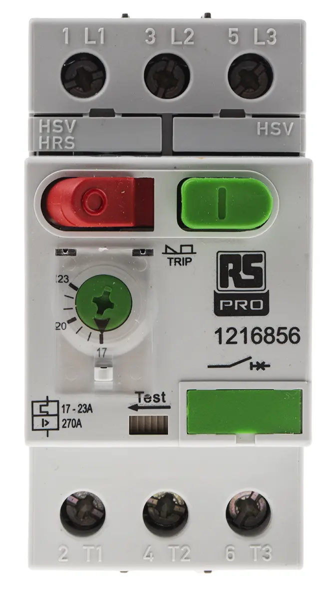 Produktfoto 1 von RS PRO Motorschutzschalter, 17 → 23 A 45mm x 89.5mm