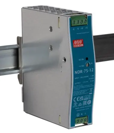 Produktfoto 1 von MEAN WELL NDR DIN-Schienen Netzteil Getaktet 12V dc / 6.3A 75W 90 → 264V ac