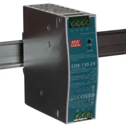 Produktfoto 1 von MEAN WELL EDR DIN-Schienen Netzteil Getaktet 24V dc / 6.5A 150W 90 → 264V ac