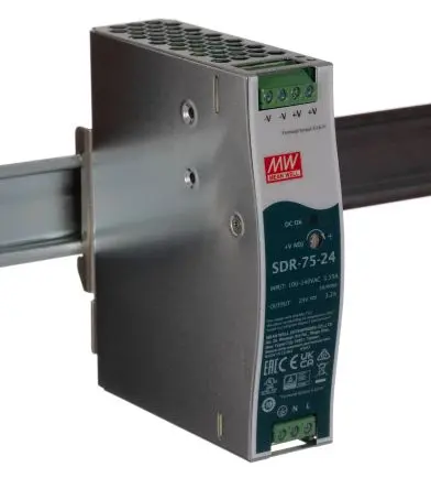 Produktfoto 1 von MEAN WELL SDR DIN-Schienen Netzteil Geschalteter Modus 264V ac AC / 3.2 A 28V dc DC 75 W