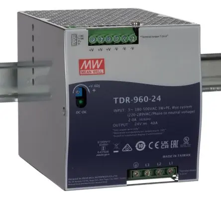 Produktfoto 1 von MEAN WELL TDR DIN-Schienen Netzteil Geschalteter Modus 550V ac AC / 40 A 28V dc DC 960 W