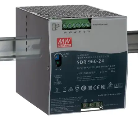 MEAN WELL SDR DIN-Schienen Netzteil Getaktet 24V dc / 40A 960W 180 → 264V ac