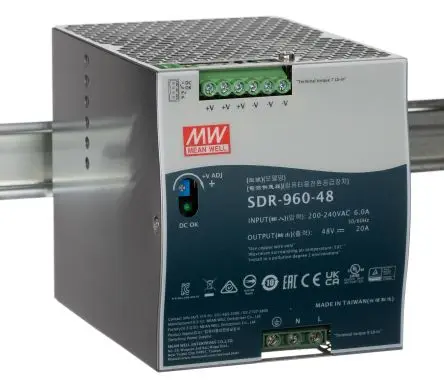 MEAN WELL SDR DIN-Schienen Netzteil Getaktet 48V dc / 20A 960W 180 → 264V ac
