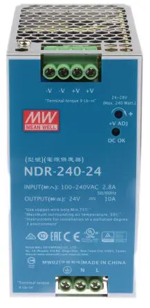 Produktfoto 1 von MEAN WELL NDR DIN-Schienen Netzteil Geschalteter Modus 264V ac AC / 10 A 28V dc DC 240 W
