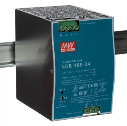 Produktfoto 1 von MEAN WELL NDR DIN-Schienen Netzteil Getaktete Stromversorgung 264V ac AC / 20 A 28V dc DC 480 W