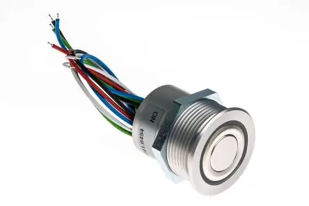 Produktfoto 1 von Schurter MCS 30 Druckschalter Blau, Grün, Rot Beleuchtet Tastend Panel Ø 30 mm, SPST / 125mA 48 V dc, IP40, IP65, IP67