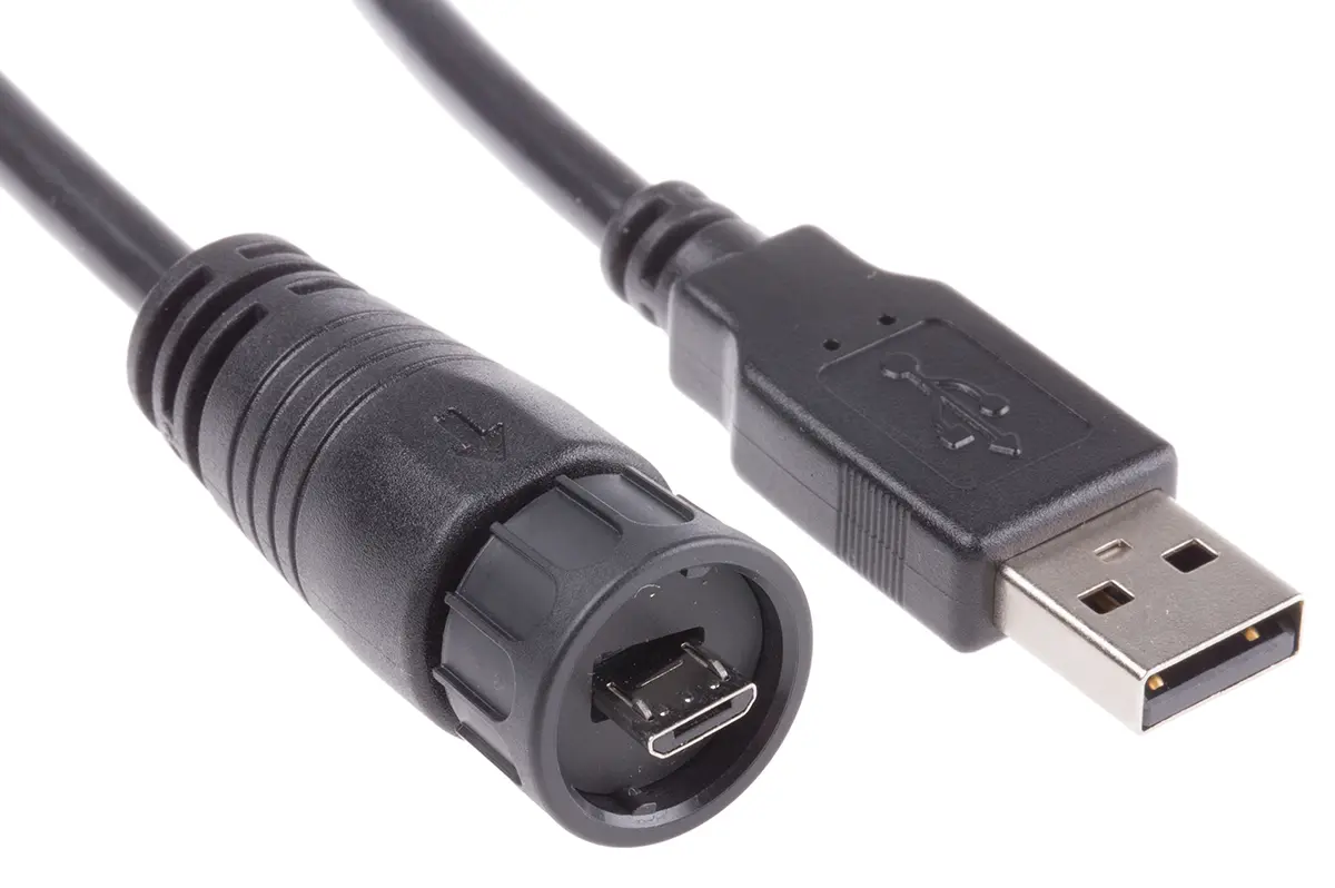 Produktfoto 1 von RS PRO USB-Kabel, Micro-USB B / USBA, 2m Schwarz