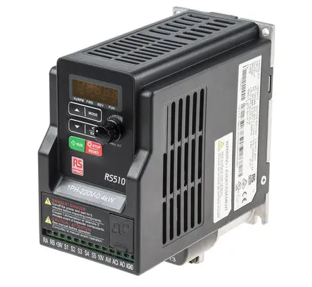 Produktfoto 1 von RS PRO RS510 1-Phasen Frequenzumrichter 0.4 kW 240 V ac 2.6 A 599Hz