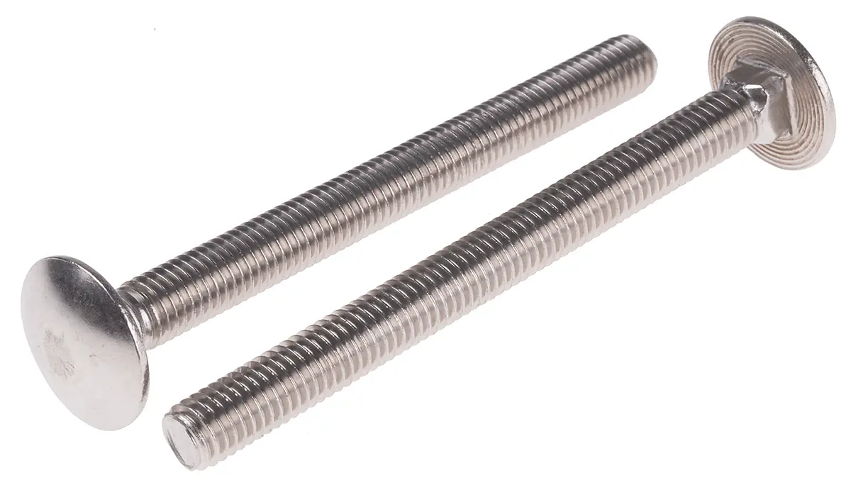 Produktfoto 1 von RS PRO Schlossschrauben Güte A2 Edelstahl glatt Metrisch x 90 mm x 90 mm