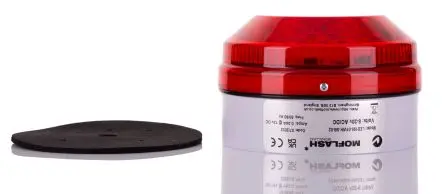 Produktfoto 1 von Moflash LED195 LED Filament/Warnsummer, Dauer Signalleuchte 48V ac/dc Rot Hinten, Seitlich, Ø 104 mm x 73 mm IP65