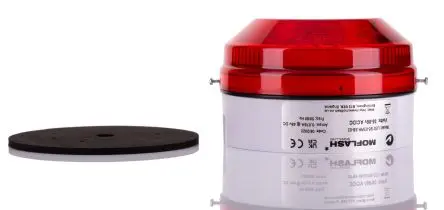 Produktfoto 1 von Moflash LED195 LED Filament/Warnsummer, Dauer Signalleuchte 48V ac/dc Rot Hinten, Ø 104 mm x 73 mm IP65