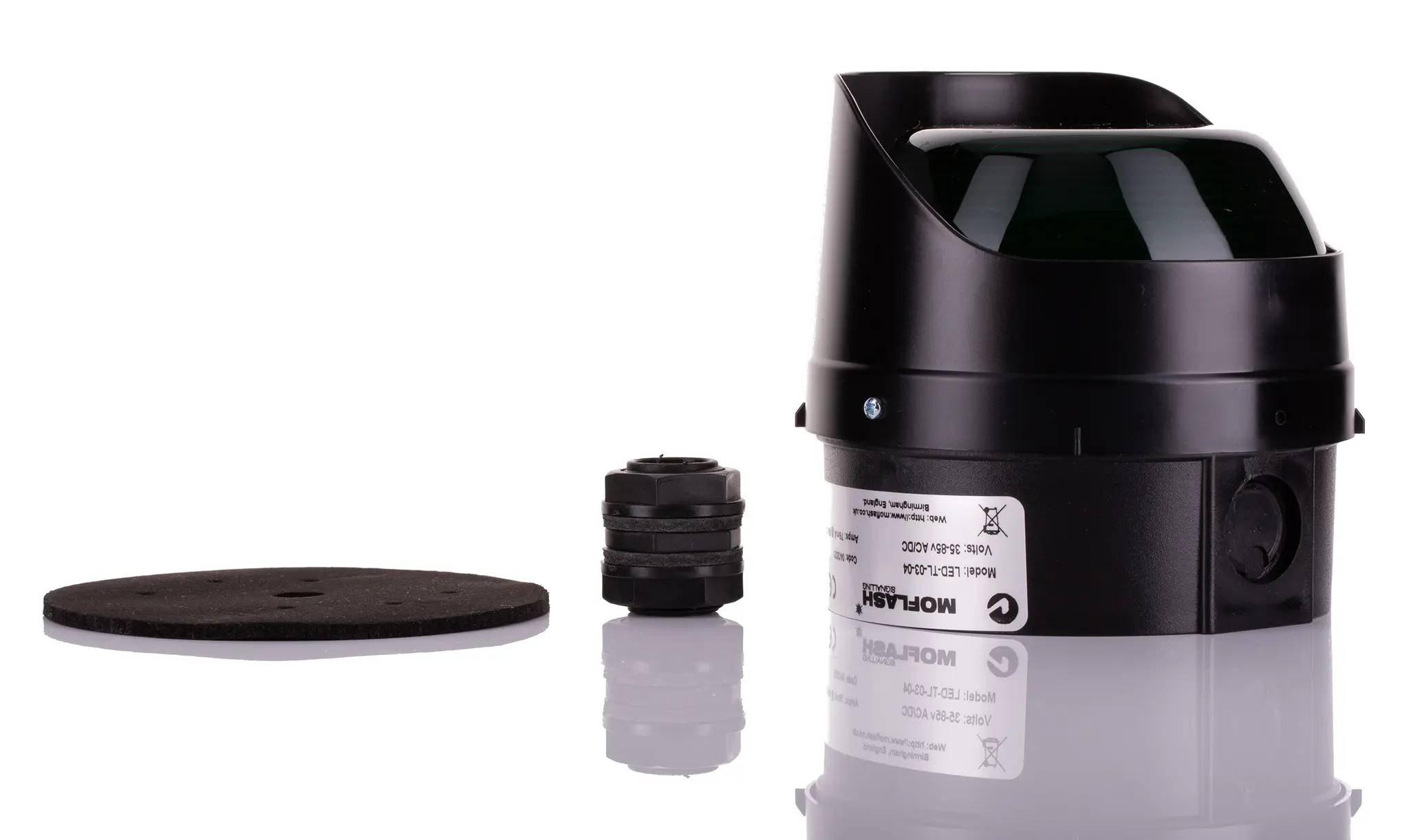 Produktfoto 1 von Moflash LED TL LED Blinkend, Dauer Signalleuchte Orange, 8 → 20 V ac/dc, Ø 108mm x 104mm