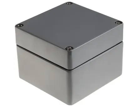Produktfoto 1 von RS PRO RJ; Gehäuse; Aluminium; Grau; IK09 IP65, IP66, IP67, IP68 Breite 122 mm Höhe 91 mm Länge 122 mm