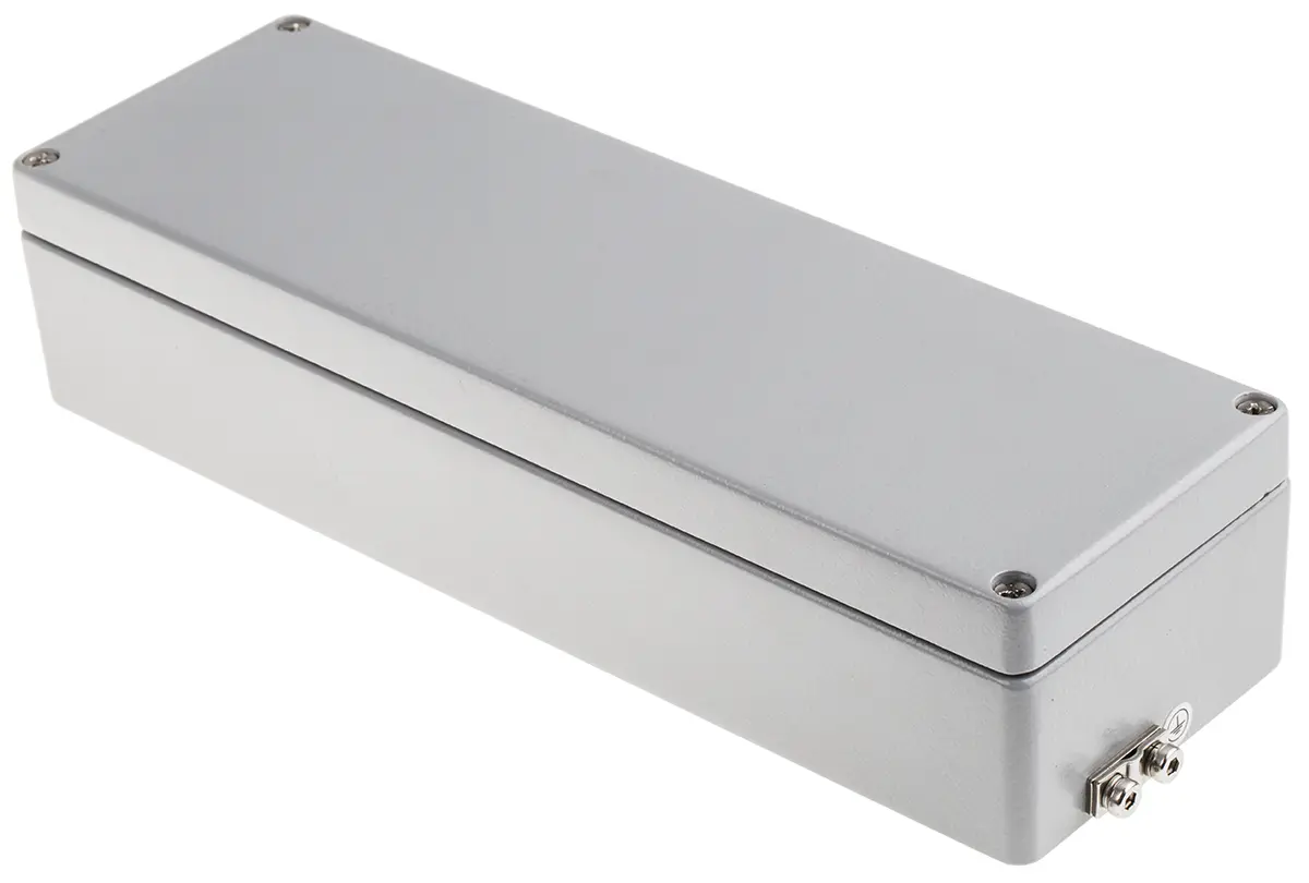 Produktfoto 1 von RS PRO RJ; Gehäuse; Aluminium; Grau; IK09 IP66, IP40, IP68, IP65 Breite 250 mm Höhe 57 mm Länge 250 mm