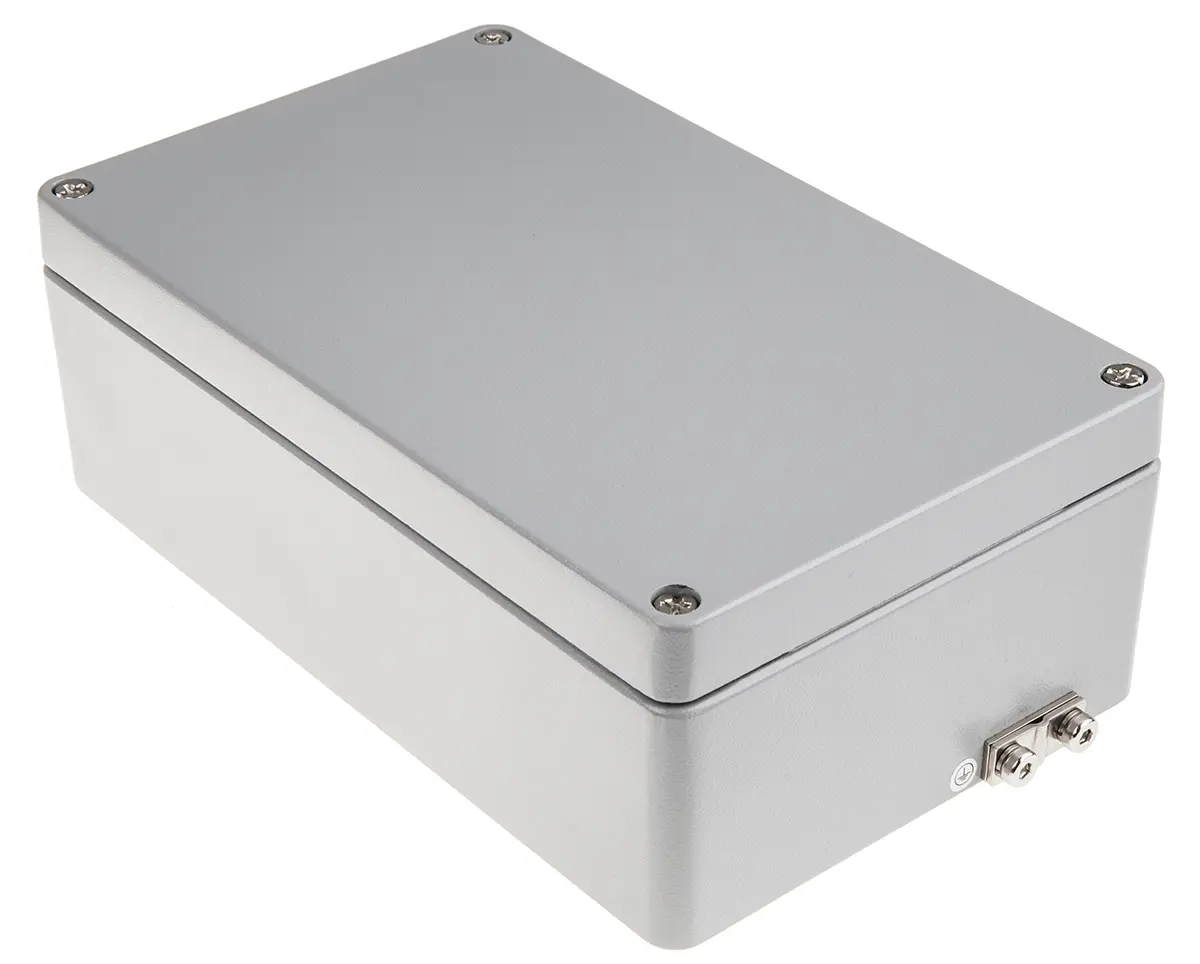 RS PRO RJ; Gehäuse; Aluminium; Grau; IK09 IP68, IP40, IP66, IP65 Breite 260 mm Höhe 90 mm Länge 260 mm