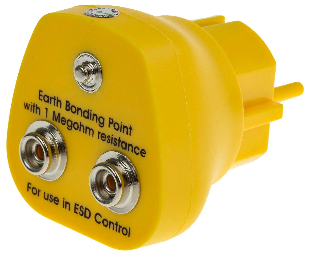 Produktfoto 1 von RS PRO ESD-Erdungsstecker Erdanschluss-Stecker EU EN 61340-5-1 konform