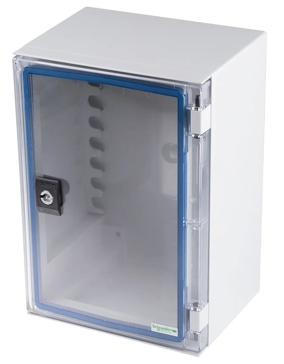 Produktfoto 1 von Schneider Electric PanelSeT Polyester Wandanschlusskasten Grau IP66 Transparente Tür, HxBxT 310 mm, 215 mm x 160 mm