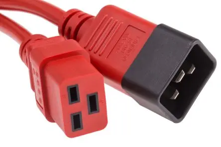 Produktfoto 1 von RS PRO Netzkabel, A Gerade, B Gerade, 3 m Rot Polyvinylchlorid, 250V