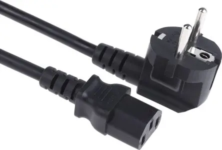 Produktfoto 1 von RS PRO Netzkabel, A Gerade, B CEE 7/7, 2 m Schwarz Raucharm halogenfrei, 250V