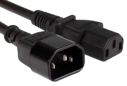 Produktfoto 1 von RS PRO Netzkabel, A Gerade, B Gerade, 3 m Schwarz Raucharm halogenfrei, 250V