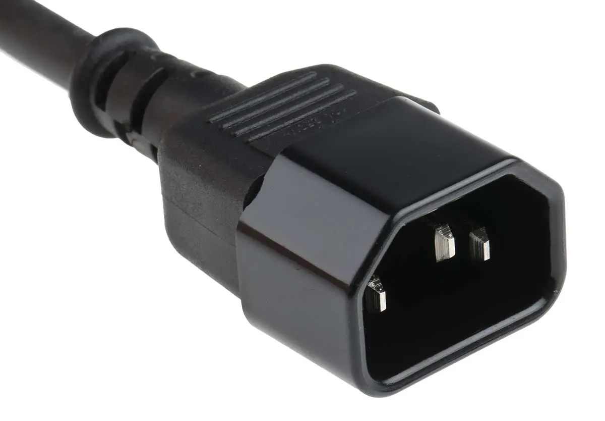 Produktfoto 1 von RS PRO Netzkabel, A IEC C13, B IEC C14, 5 m Schwarz Raucharm halogenfrei, 250 V