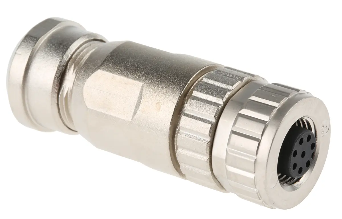 Produktfoto 1 von HARTING M12 20 mm M12 Rundsteckverbinder Buchse 8-polig Buchse 2A Kabel IP40