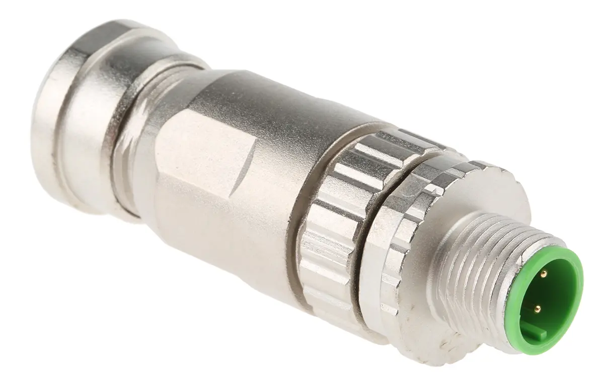 Produktfoto 1 von HARTING M12 20 mm M12 Rundsteckverbinder Stecker 4-polig Stecker 7.5A Kabel IP40
