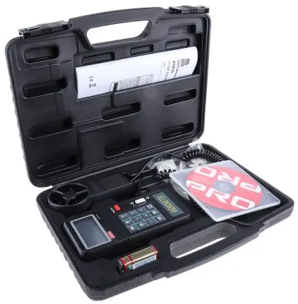 Produktfoto 1 von RS PRO AVM-09 Anemometer 60°C max.Temp. 45 m/s, 0.01 m/s, Temperatur, Luftgeschwindigkeit, Typ Flügelrad