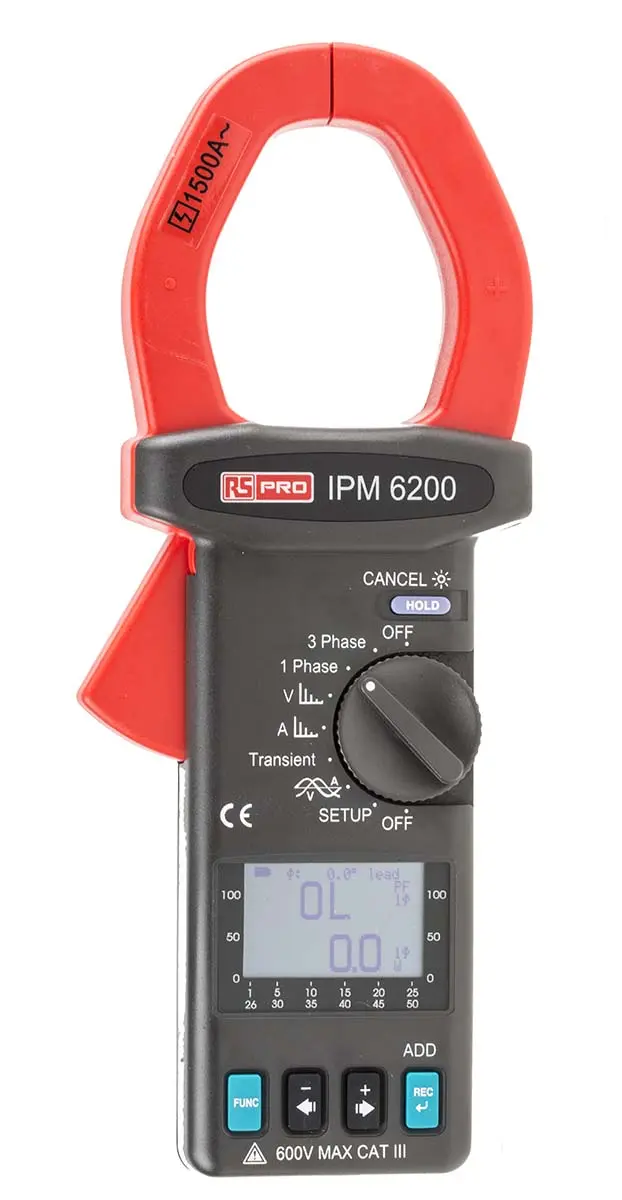 Produktfoto 1 von RS PRO IPM6200, 3-Phasen Netzqualitätsanalysator 9999kW, 600V / 1500A