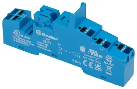 Produktfoto 1 von Finder Relaissockel zur Verwendung mit Relais 46.61 97, 5 -Kontakt, DIN-Hutschiene, 250V ac