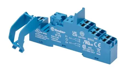 Produktfoto 1 von Finder Relaissockel zur Verwendung mit Relais 46.52 97, 8 -Kontakt, DIN-Hutschiene, 250V ac