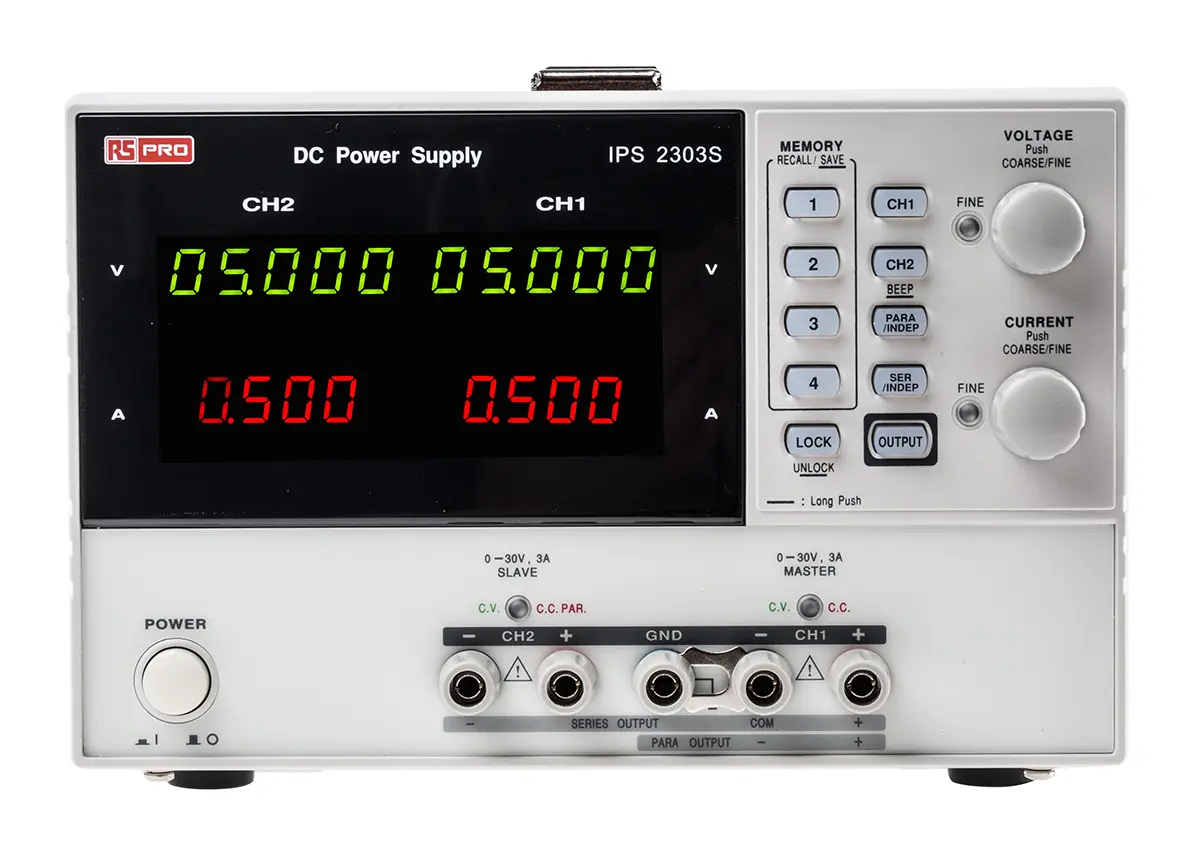 Produktfoto 1 von RS PRO 2-Kanal Digital Labornetzgerät 180W, 0 → 30V / 3A