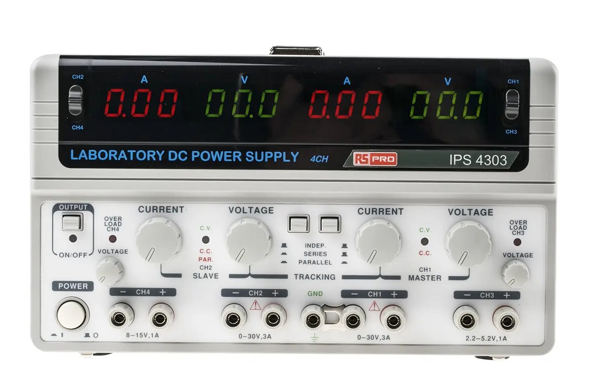 Produktfoto 1 von RS PRO 4-Kanal Digital Labornetzgerät 200W, 5.2V / 1A, ISO-kalibriert