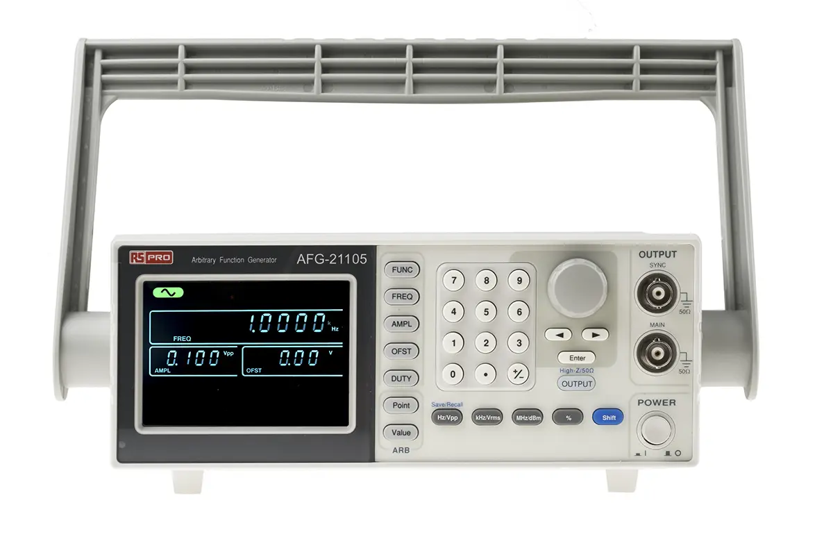 Produktfoto 1 von RS PRO AFG21105 Funktionsgenerator Zähler Variable Wobbelfuntion 0.1 Hz → 5 MHz Digitalfrequenz FM Modulation