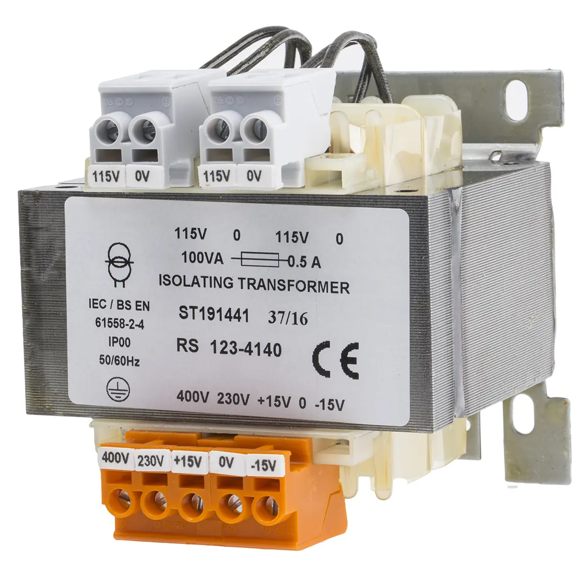 Produktfoto 1 von RS PRO DIN-Schienen-Trafo, 100VA, Primär 230 → 400V ac / Sekundär 115V DIN-Schiene, 84mm x 76mm x 100mm