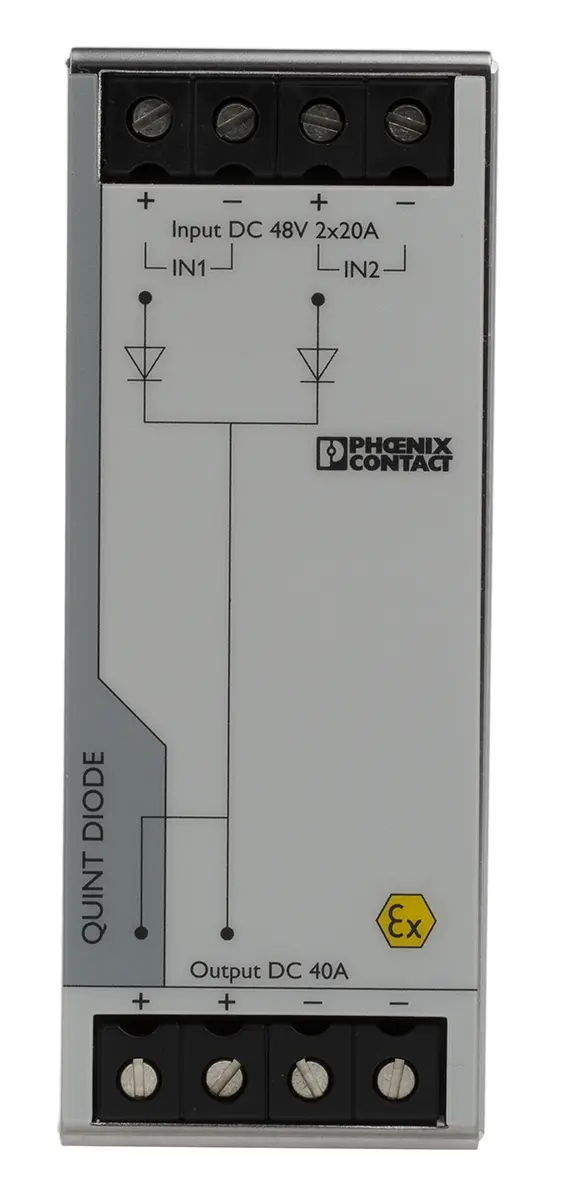 Produktfoto 1 von Phoenix Contact QUINT4-DIODE/48DC/2X20/1X40 DIN-Schienen Diodenmodul