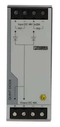 Produktfoto 1 von Phoenix Contact QUINT4-DIODE/48DC/2X20/1X40 DIN-Schienen Diodenmodul