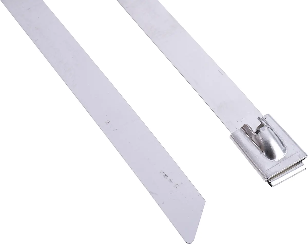 Produktfoto 1 von RS PRO Edelstahl Kabelbinder Kugelverschluss Silber 12 mm x 520 mm