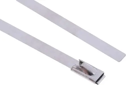 Produktfoto 1 von RS PRO Edelstahl Kabelbinder Kugelverschluss Silber 4.6mm x 125 mm