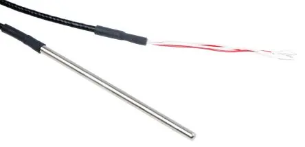 Produktfoto 1 von RS PRO Pt100 Widerstandsthermometer Edelstahl Ø 4 mm 4 x 100 mm Class B, -50 °C → 250 °C, 2 m Leitung