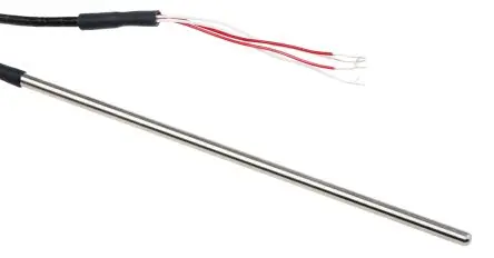 Produktfoto 1 von RS PRO Pt100 Widerstandsthermometer Edelstahl Ø 4 mm 4 x 150 mm Class B, -50 °C → 250 °C, 2 m Leitung