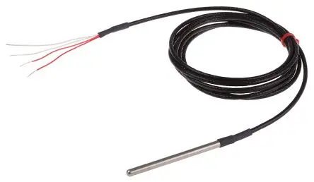 Produktfoto 1 von RS PRO Pt100 Widerstandsthermometer Edelstahl Ø 4.5 mm 4 x 75 mm Class B, -50 °C → 250 °C, 2 m Leitung