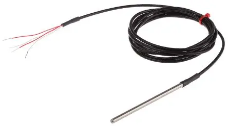 Produktfoto 1 von RS PRO Pt100 Widerstandsthermometer Edelstahl Ø 4.5 mm 4 x 100 mm Class B, -50 °C → 250 °C, 2 m Leitung