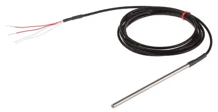 Produktfoto 1 von RS PRO Pt100 Widerstandsthermometer Edelstahl Ø 4.5 mm 4 x 125 mm Class B, -50 °C → 250 °C, 2 m Leitung