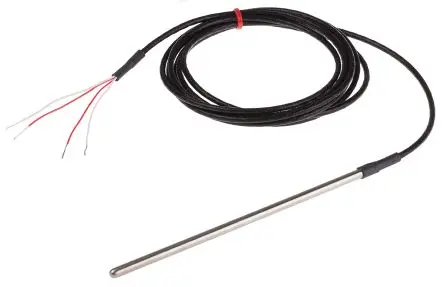 Produktfoto 1 von RS PRO Pt100 Widerstandsthermometer Edelstahl Ø 4.5 mm 4 x 150 mm Class B, -50 °C → 250 °C, 2 m Leitung